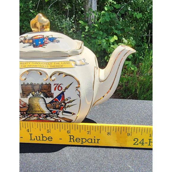 SADLER ENGLAND CUBE TEAPOT AMERICAN BI-CENTENARY 1776-1976 WAR OF INDEPENDENCE - Picture 8 of 9